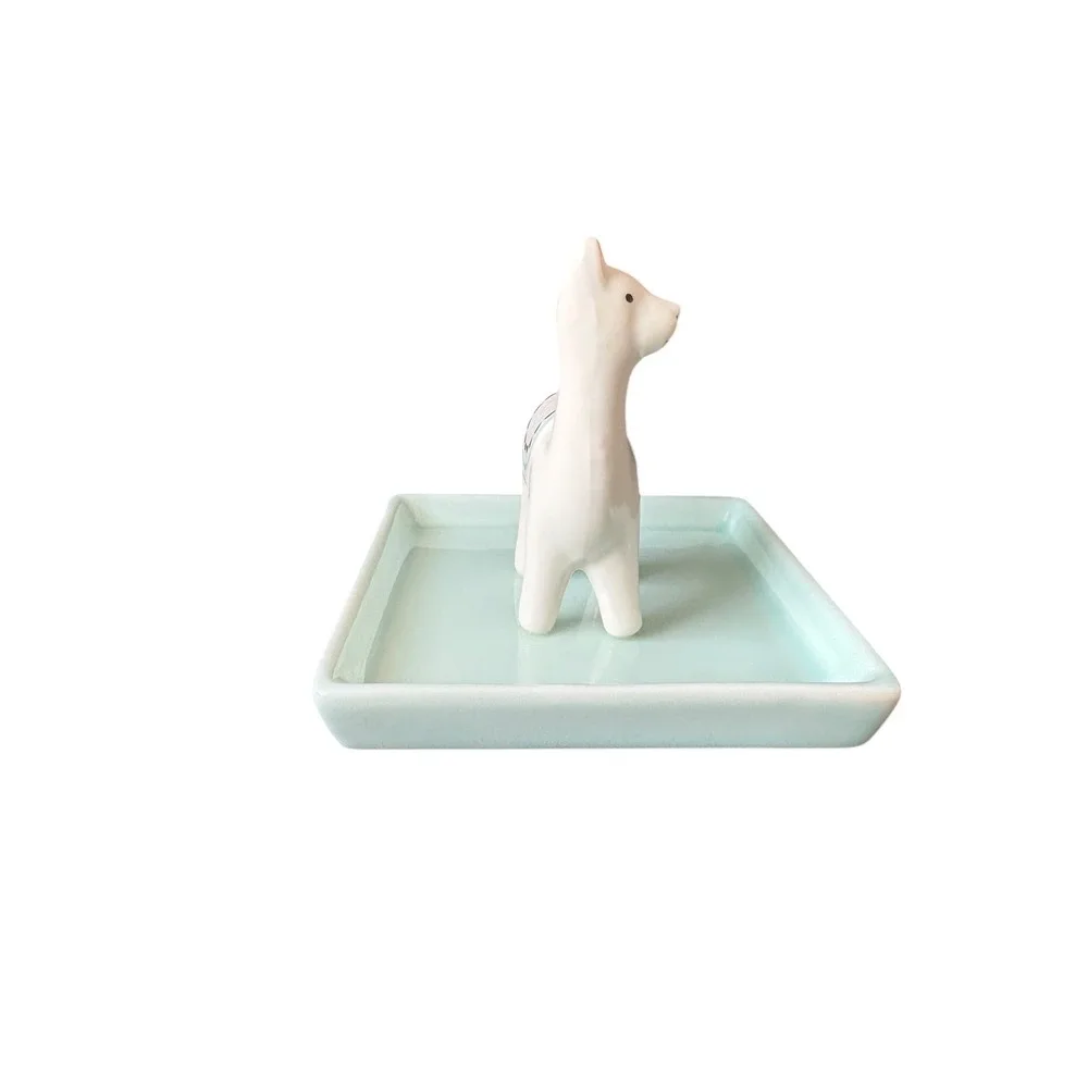 Llama Ring Holder Trinket Dish Ceramic Jewelry Tray 4